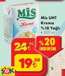 MİS UHT KREMA %18 YAĞLI • 200 ML